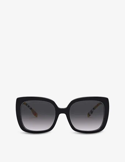 Burberry Womens Be4323 Square-frame Sunglasses Black