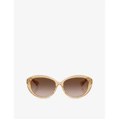 Burberry Womens Be4507d Butterfly-frame Acetate Sunglasses Yellow In Brown
