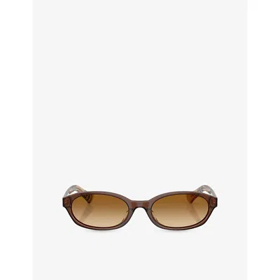 Burberry Womens Be4508d Oval-frame Acetate Sunglasses Brown