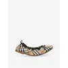 Burberry Women Multi Color Check Ballet Flats In Multi