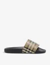 Burberry Furley Vintage Check Slide Sandals In White