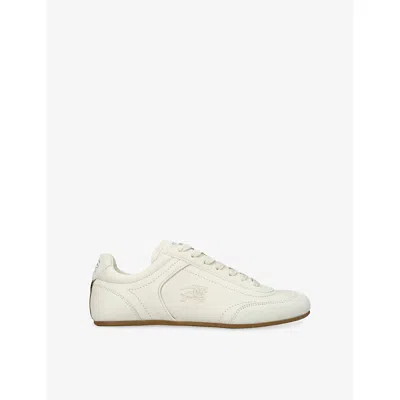 Burberry Womens Beige Knight Leather Trainers Eur 37 / 4 Uk In Neutral