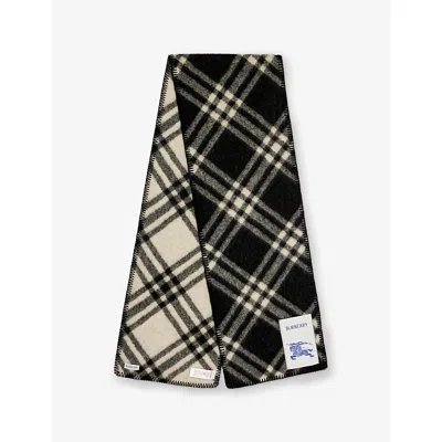 Burberry Womens B Mu Tri Bar Chk Wo Scf Black