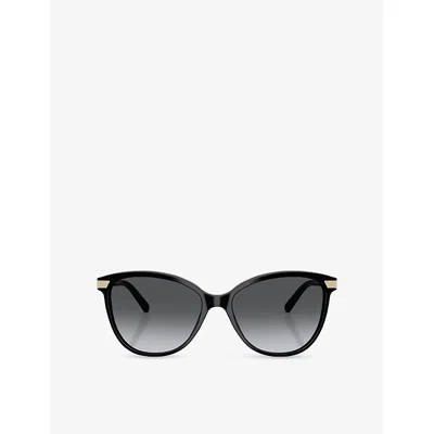 Burberry Womens Be4216 Cat Eye-frame Acetate Sunglasses Black