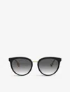Burberry Womens Black Be4316 Phantos-frame Acetate Sunglasses In Black