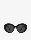 Burberry Womens Black Be4370u Margot Round-frame Acetate Sunglasses In Black