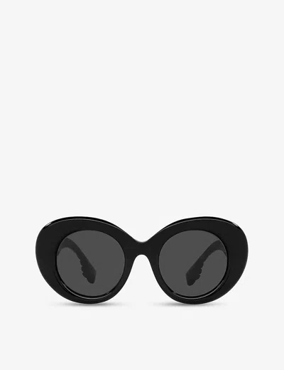 BURBERRY WOMENS BLACK BE4370U MARGOT ROUND-FRAME ACETATE SUNGLASSES,60072628