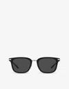 Burberry Womens Black Be4395 Peter Square-frame Brand-embellished Acetate Sunglasses In Black