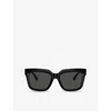 Burberry Tb Evolution Acetate Square Sunglasses In Black