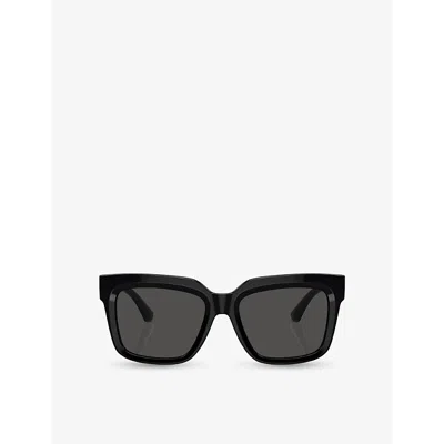 BURBERRY WOMENS BLACK BE4419 SQUARE-FRAME ACETATE SUNGLASSES