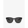 Burberry Womens Black Be4432u Round-frame Acetate Sunglasses In Black