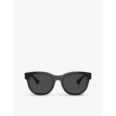 BURBERRY WOMENS BLACK BE4432U ROUND-FRAME ACETATE SUNGLASSES