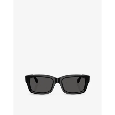 Burberry Womens Black Be4443 Rectangle-frame Acetate Sunglasses