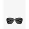 Burberry Womens Be4456 Square-frame Acetate Sunglasses Black In Black