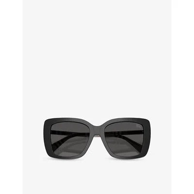 Burberry Womens Be4456 Square-frame Acetate Sunglasses Black