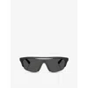 Burberry Be4460u Rectangle-frame Injected Sunglasses In Black
