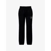 Burberry Womens Black Brand-embroidery Straight-leg Cotton-jersey Jogging Bottoms