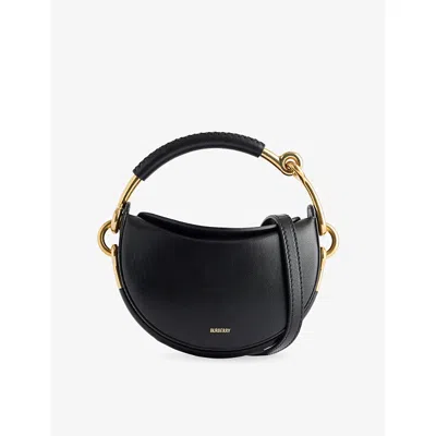 Burberry Womens Black Bridle Leather Clutch Bag
