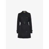 Burberry Double Breasted Belted Trench Coat In Black