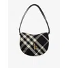 Burberry Mini Rocking Horse Checked Crossbody Bag In Black