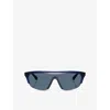 Burberry Be4460u Rectangle-frame Injected Sunglasses In Blue