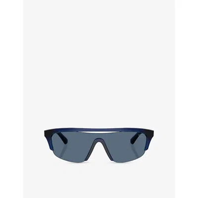 Burberry Be4460u Rectangle-frame Injected Sunglasses In Blue