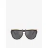 Burberry Womens Brown Be3162u Pilot-frame Metal Sunglasses In Brown