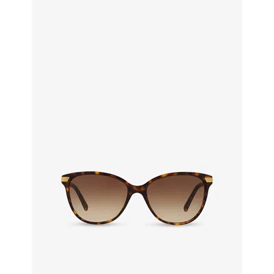 Burberry Womens Be4216 Cat Eye-frame Acetate Sunglasses Brown