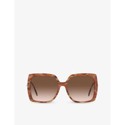 Burberry Womens Brown Be4332 Square-frame Acetate Sunglasses