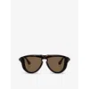 Burberry Womens Brown Be4427 Pilot-frame Acetate Sunglasses In Brown