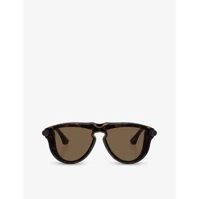 Burberry Womens Brown Be4427 Pilot-frame Acetate Sunglasses