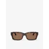 Burberry Womens  Be4443 Tortoise Rectangle-frame Acetate Sunglasses In Brown