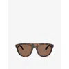 Burberry Womens Be4459u Square-frame Injected Sunglasses Brown In Brown