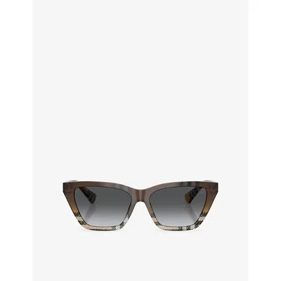 Burberry Womens Brown Be4468 Cat-eye Acetate Sunglasses