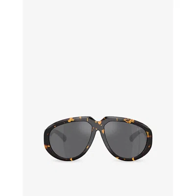 Burberry Womens Brown Be4479u Pilot-frame Acetate Sunglasses In Multi