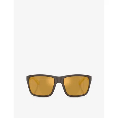 Burberry Womens Brown Be4483 Rectangular-frame Injected Sunglasses In Black