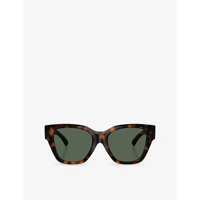 Burberry Womens Brown Be4489u Square-frame Acetate Sunglasses In Green