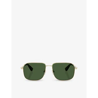 Burberry Womens Be3159 Irregular-frame Metal Sunglasses Gold