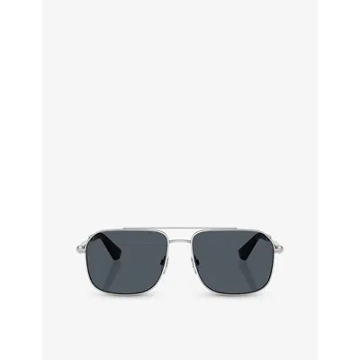 Burberry Womens Be3159 Irregular-frame Metal Sunglasses Silver