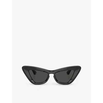 BURBERRY WOMENS BLACK BE4421U ANGULAR-FRAME ACETATE SUNGLASSES