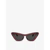 Burberry Womens Red Be4421u Cat-eye Acetate Sunglasses