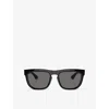 Burberry Womens Black Be4431u Rectangle-frame Acetate Sunglasses In Black