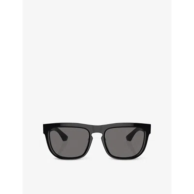 Burberry Womens Black Be4431u Rectangle-frame Acetate Sunglasses