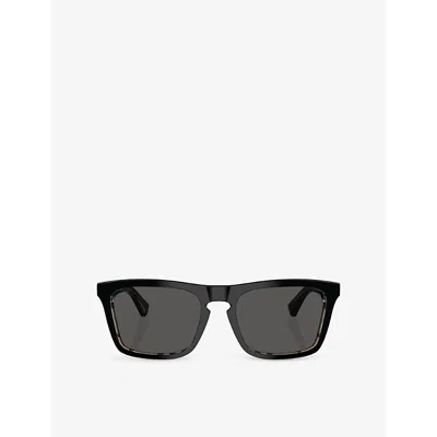 Burberry Womens Be4434 Square-frame Acetate Sunglasses Black