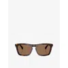 Burberry Womens Be4434 Square-frame Acetate Sunglasses Brown In Brown