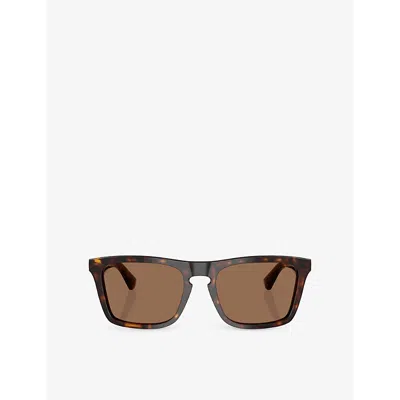 Burberry Womens Be4434 Square-frame Acetate Sunglasses Brown