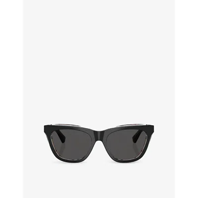 Burberry Womens Be4435 Cat-eye Acetate Sunglasses Black