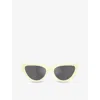 Burberry Acetate Cat Eye Sunglasses In Yellow