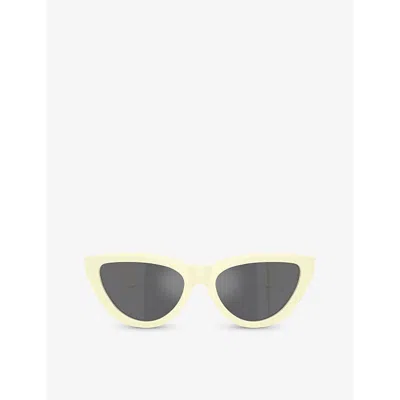 Burberry Acetate Cat Eye Sunglasses In Beige