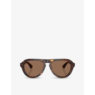 Burberry Womens Be4437u Pilot-frame Acetate Sunglasses Brown